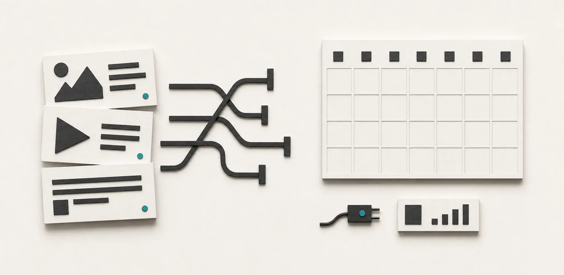 Contenidos desconectados se ordenan en un calendario con estrategia y medición.